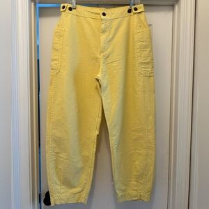 Everlane yellow fatigue barrel pant, size 12